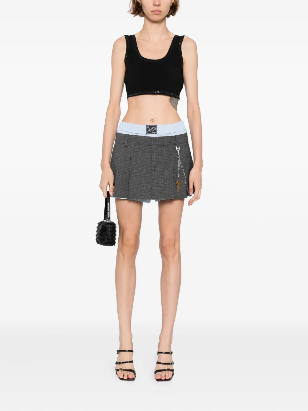 Alexander Wang Geplooide skorts met ketting Grijs