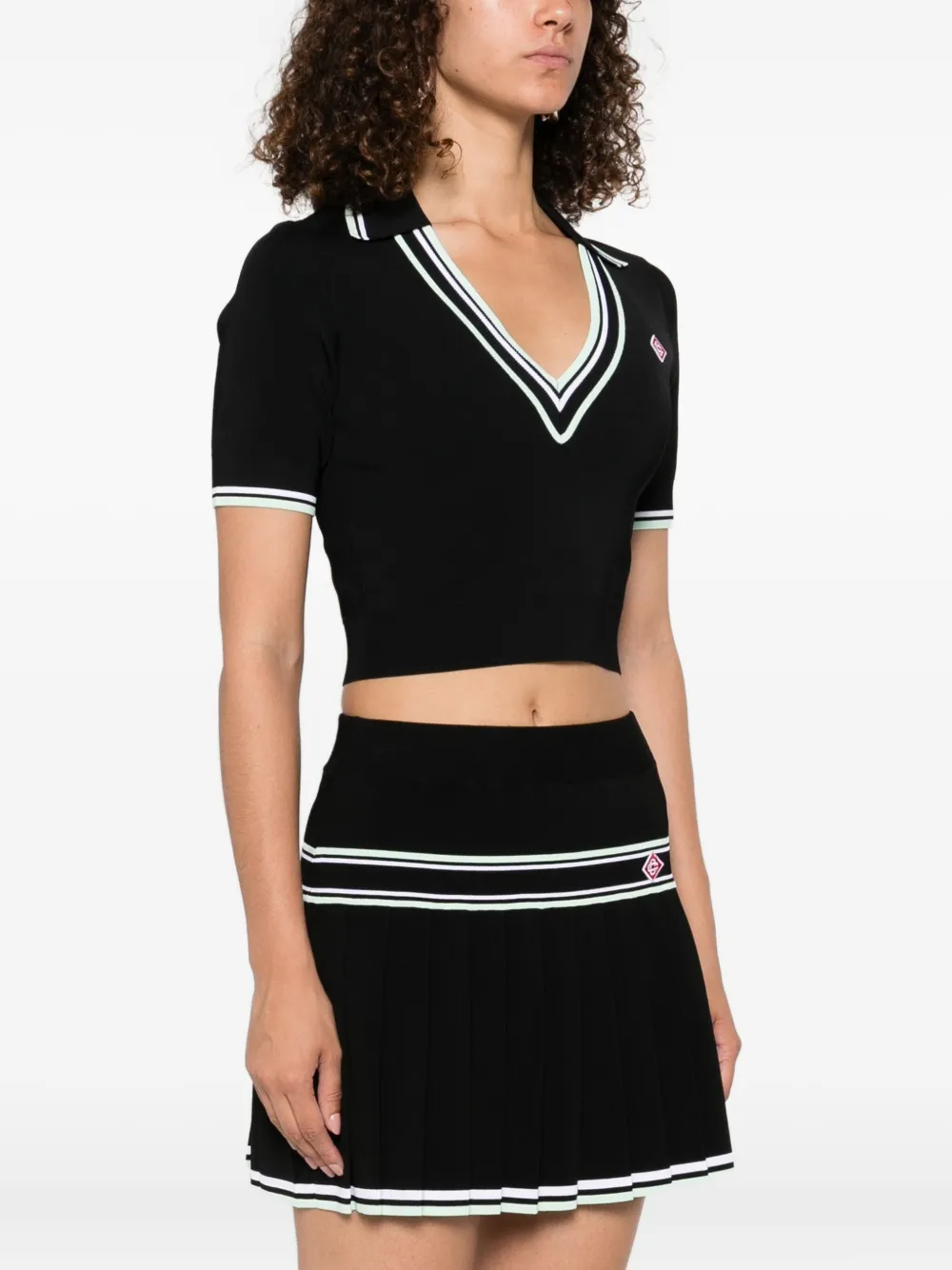 Casablanca Top met V-hals Zwart