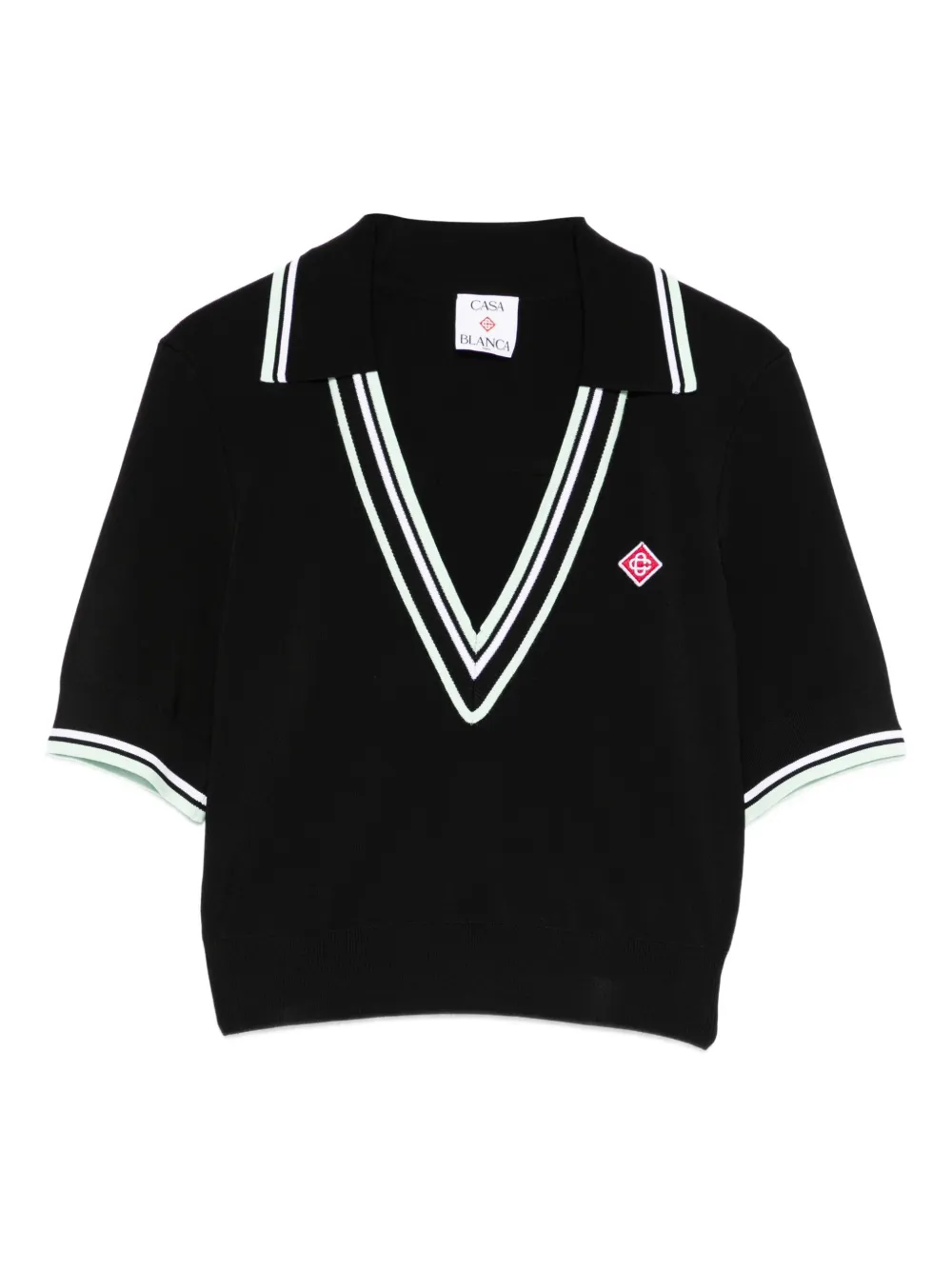 Casablanca v-neck knitted top | Black | Image 1