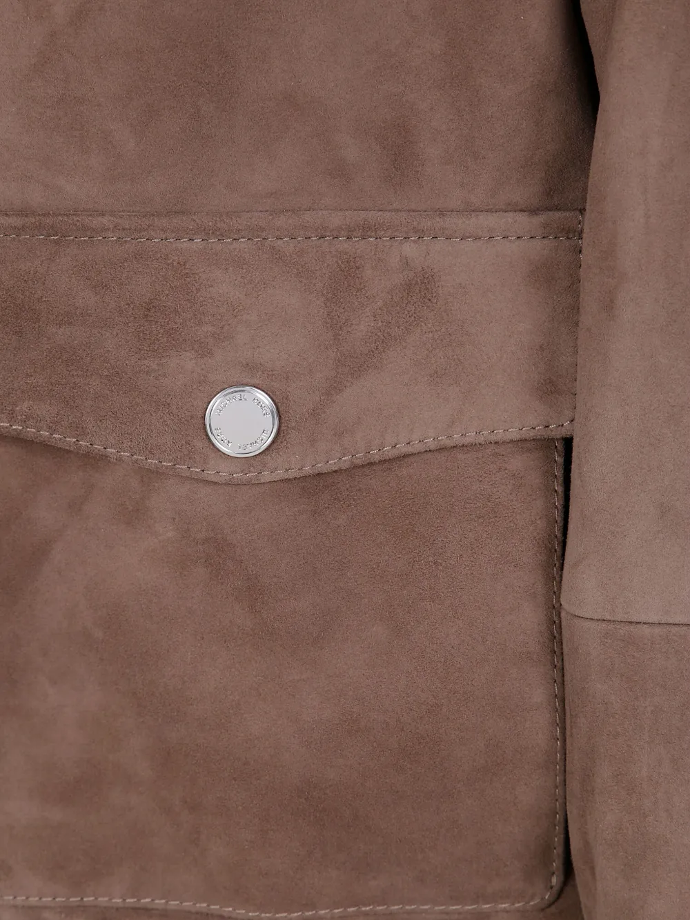 Michael Kors Suède bomberjack met geribbelde cuffs Bruin