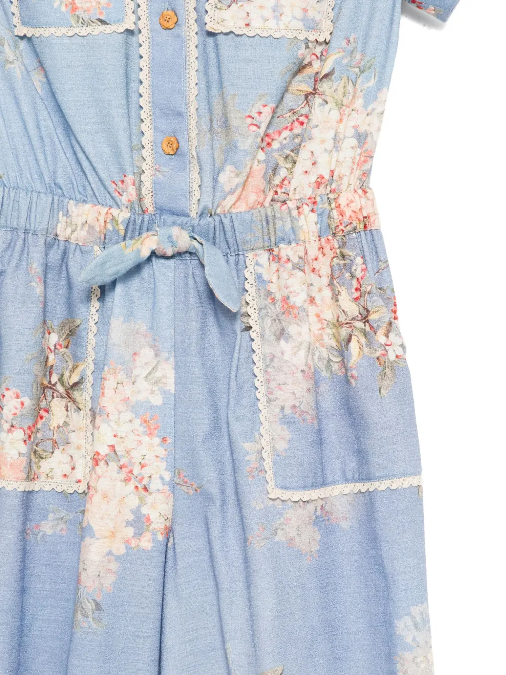 ZIMMERMANN Kids Cascadian jumpsuit met bloemenprint Blauw