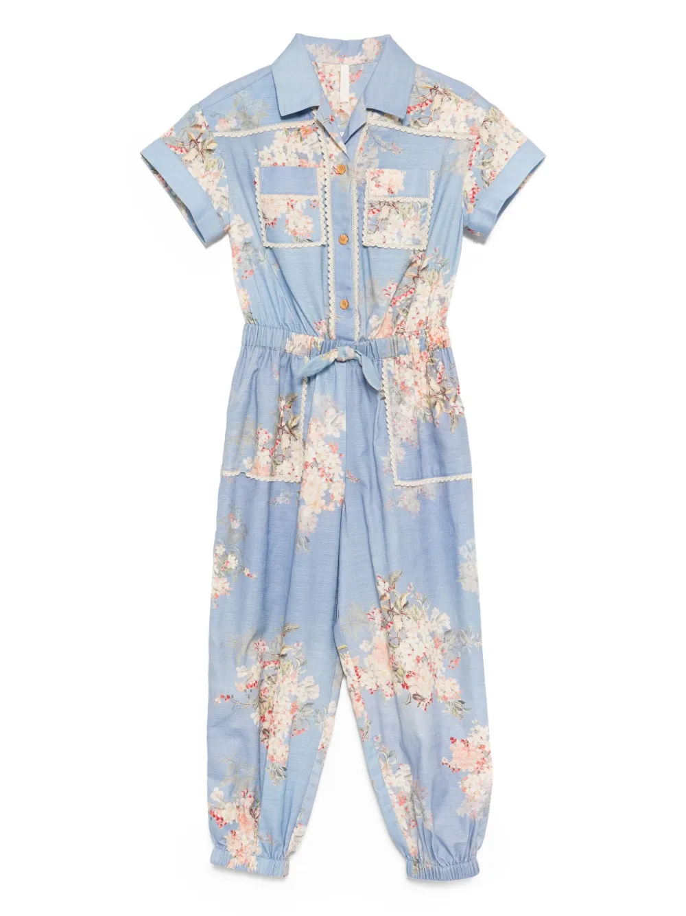 ZIMMER N Kids Cascadian jumpsuit met bloe print Blauw
