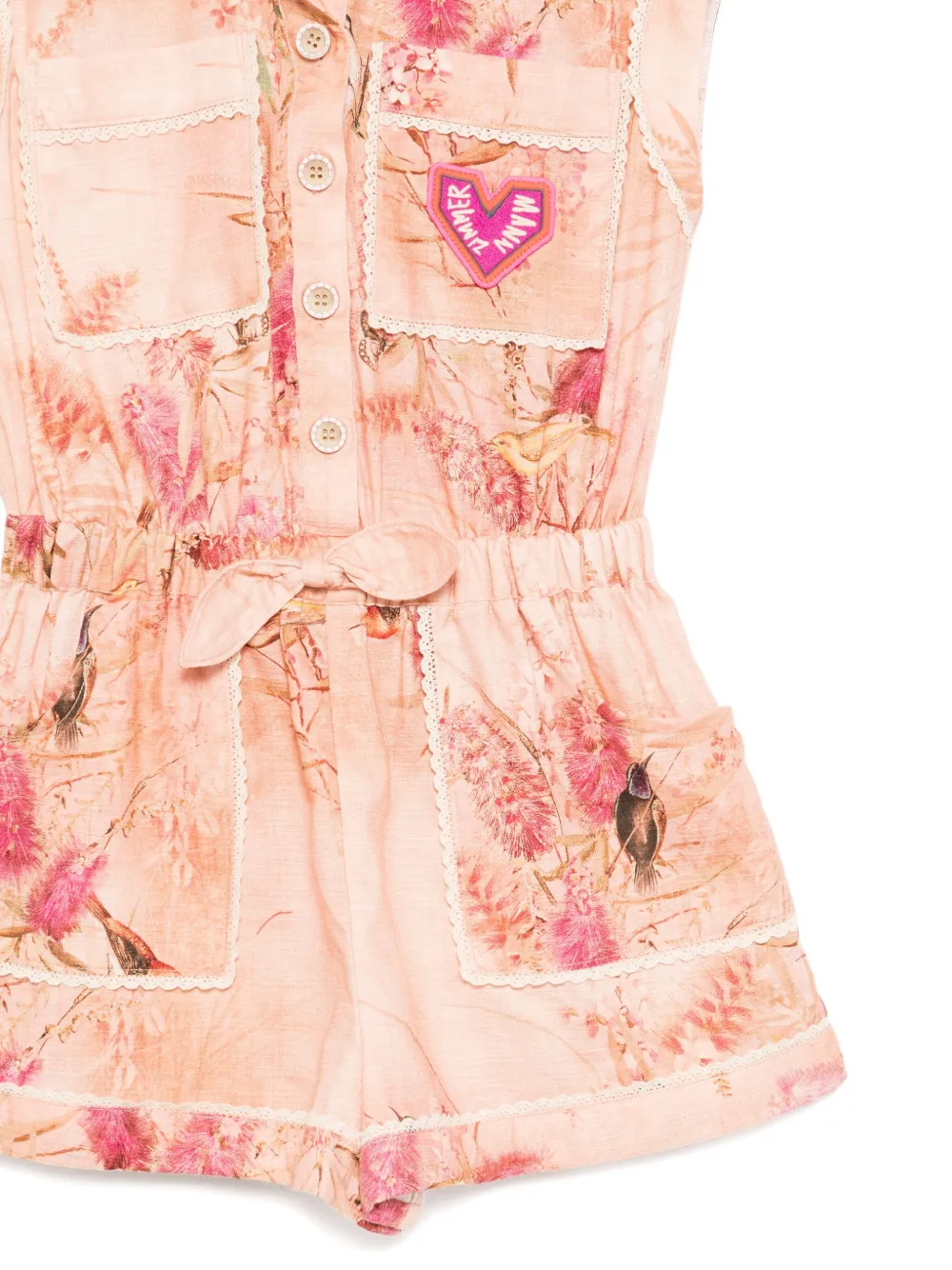 ZIMMERMANN Kids Cascadian playsuit met bloemenprint Roze