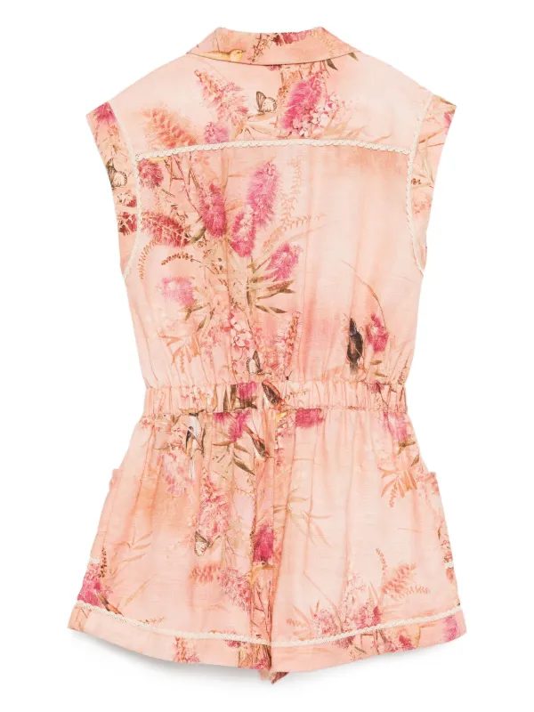 ZIMMERMANN Kids Cascadian floral-print Playsuit Pink FARFETCH AU