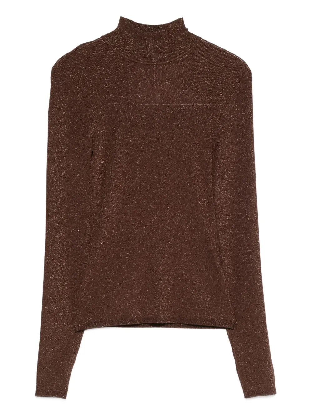 Self-Portrait high-neck top | Brown | Image 1