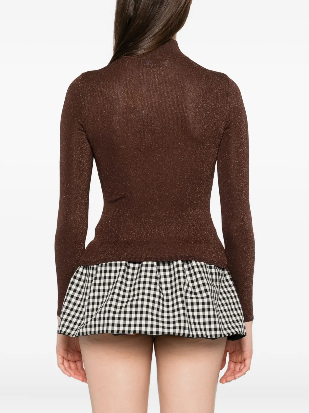 Self-Portrait Top met hoge hals Bruin