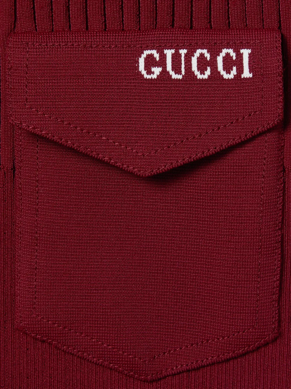 Gucci ribbed pocket-detail top Rood