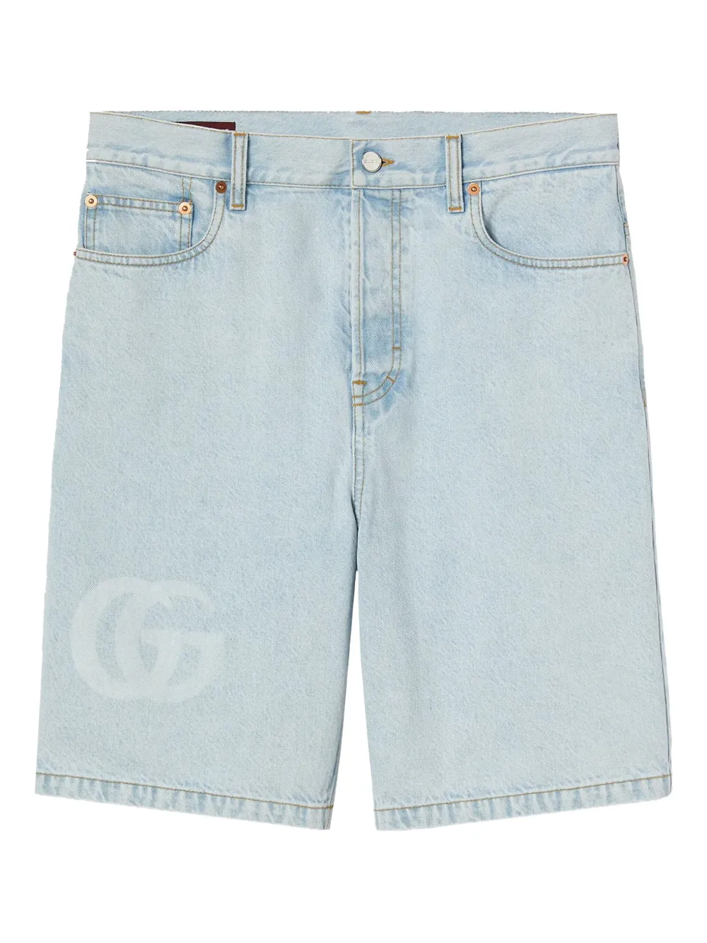 Gucci Double G logo denim shorts BLUE AND GREEN