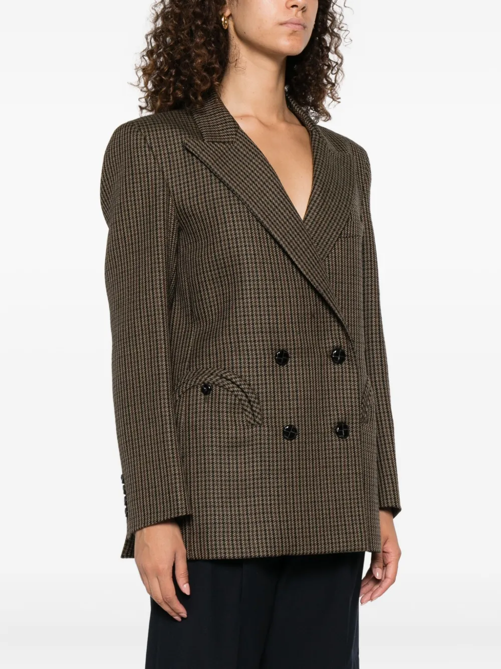 Blazé Milano Houndstooth Double-breasted Jacket In Gray