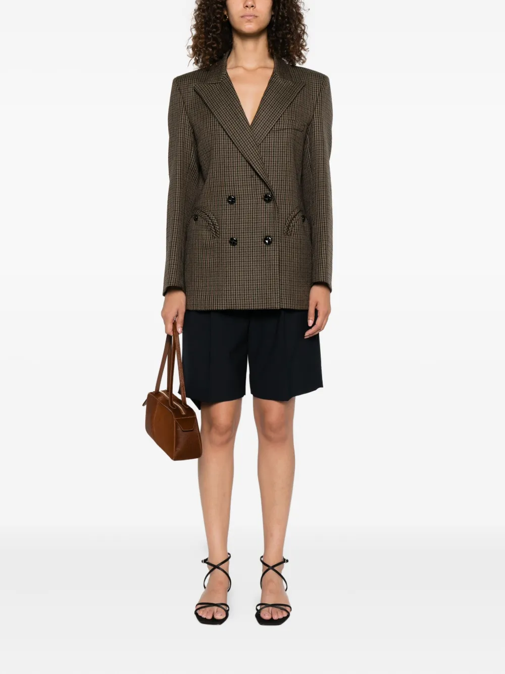Blazé Milano Houndstooth Double-breasted Jacket In Gray