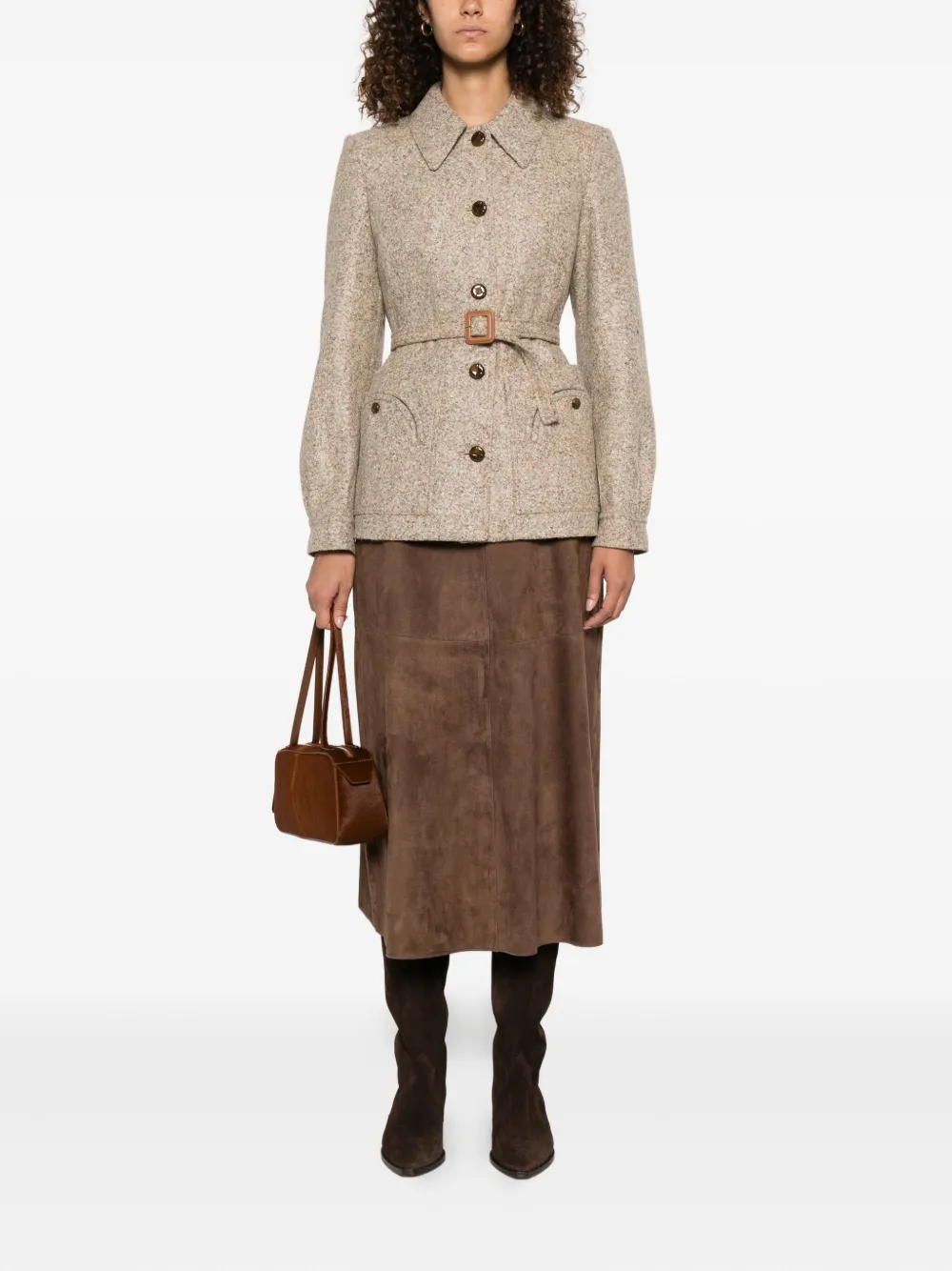 Blazé Milano belted speckled wool jacket | Fitted Jackets | Image 2