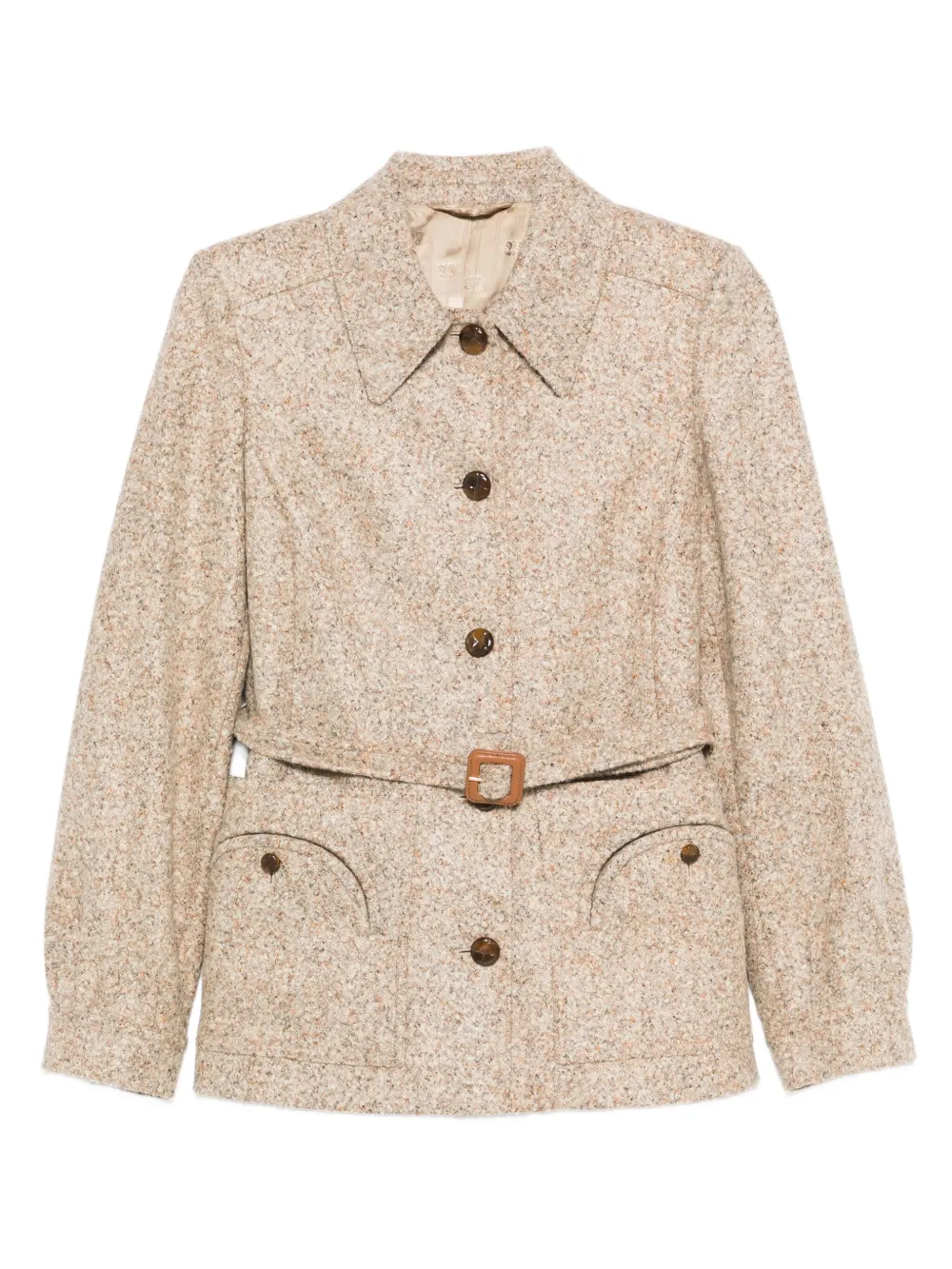Blazé Milano belted speckled wool jacket | Neutrals | Image 1