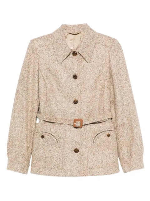 Blazé Milano Melierte Wolljacke mit Gürtel