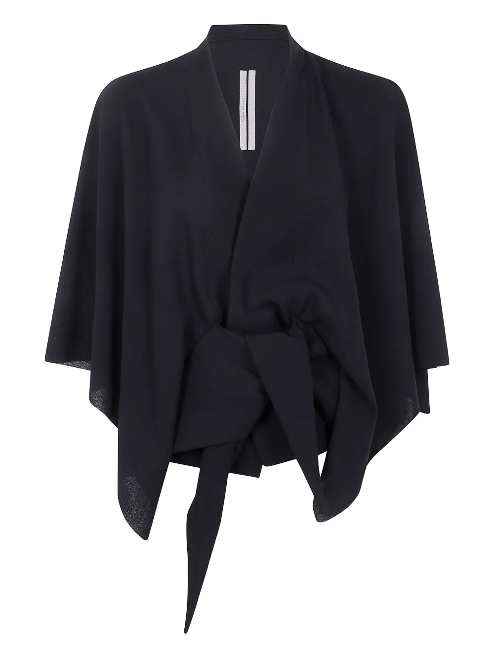 Rick Owens Top met gestrikte voorkant en cape-design Zwart