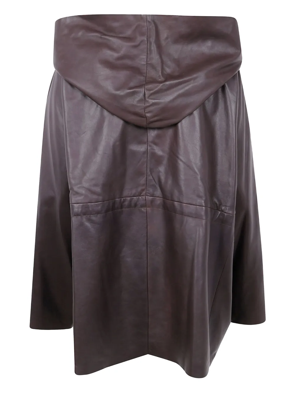 Rick Owens Leren jack met capuchon Bruin