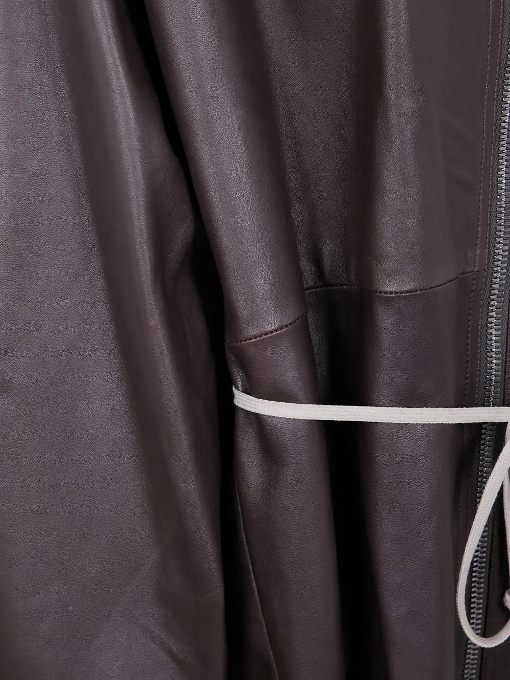 Rick Owens Leren jack met capuchon Bruin