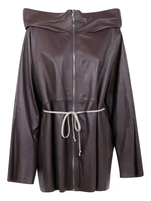Rick Owens hooded leather jacket