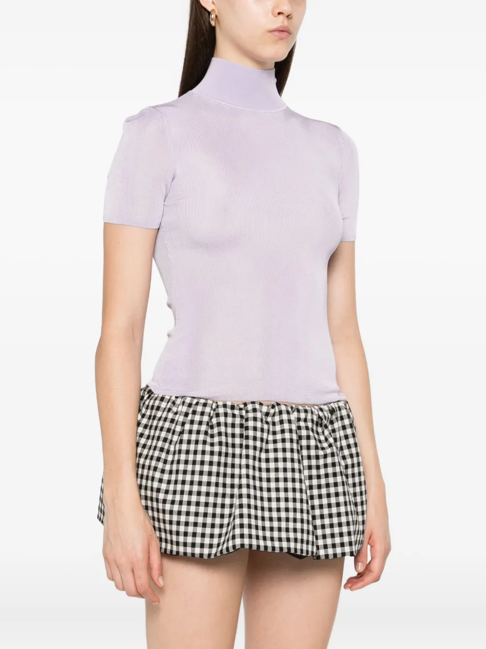 Self-Portrait Top met hoge hals Paars
