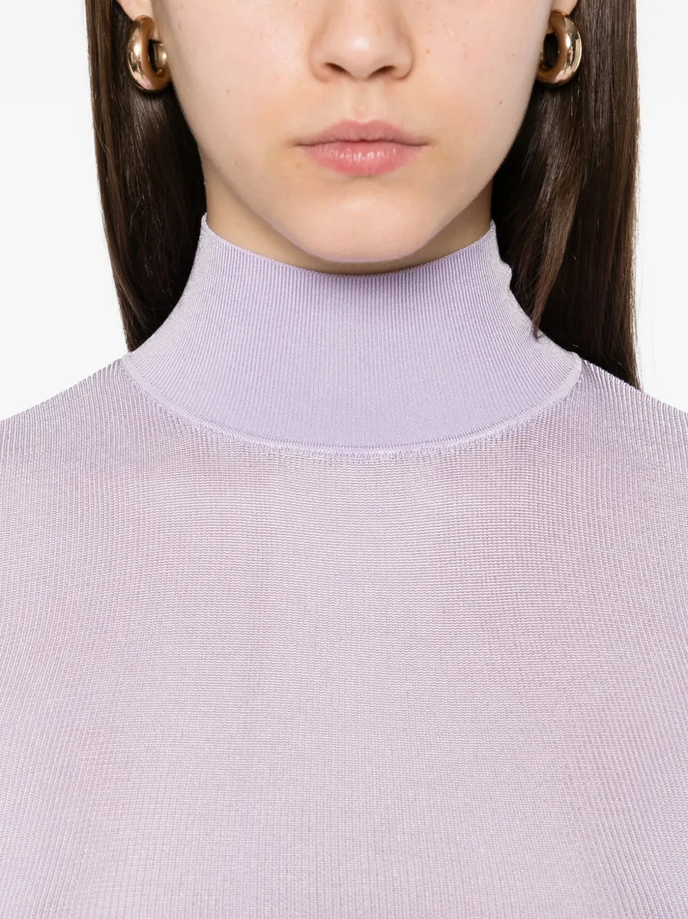 Self-Portrait Top met hoge hals Paars