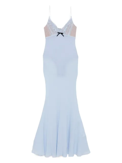 Self-Portrait lace-trimmed slip maxi dress