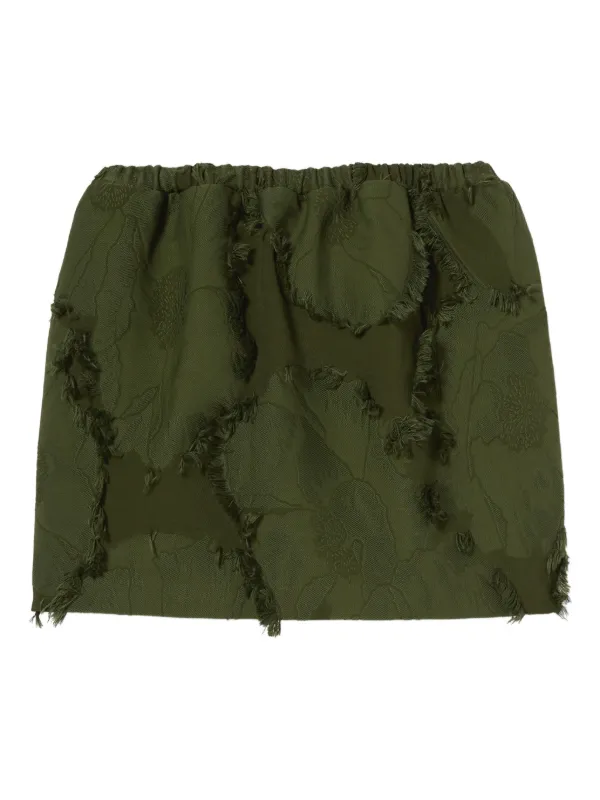 スカート GUCCI Mini forest green skirt in floral jacquard 30903221_60119617_600.jpg