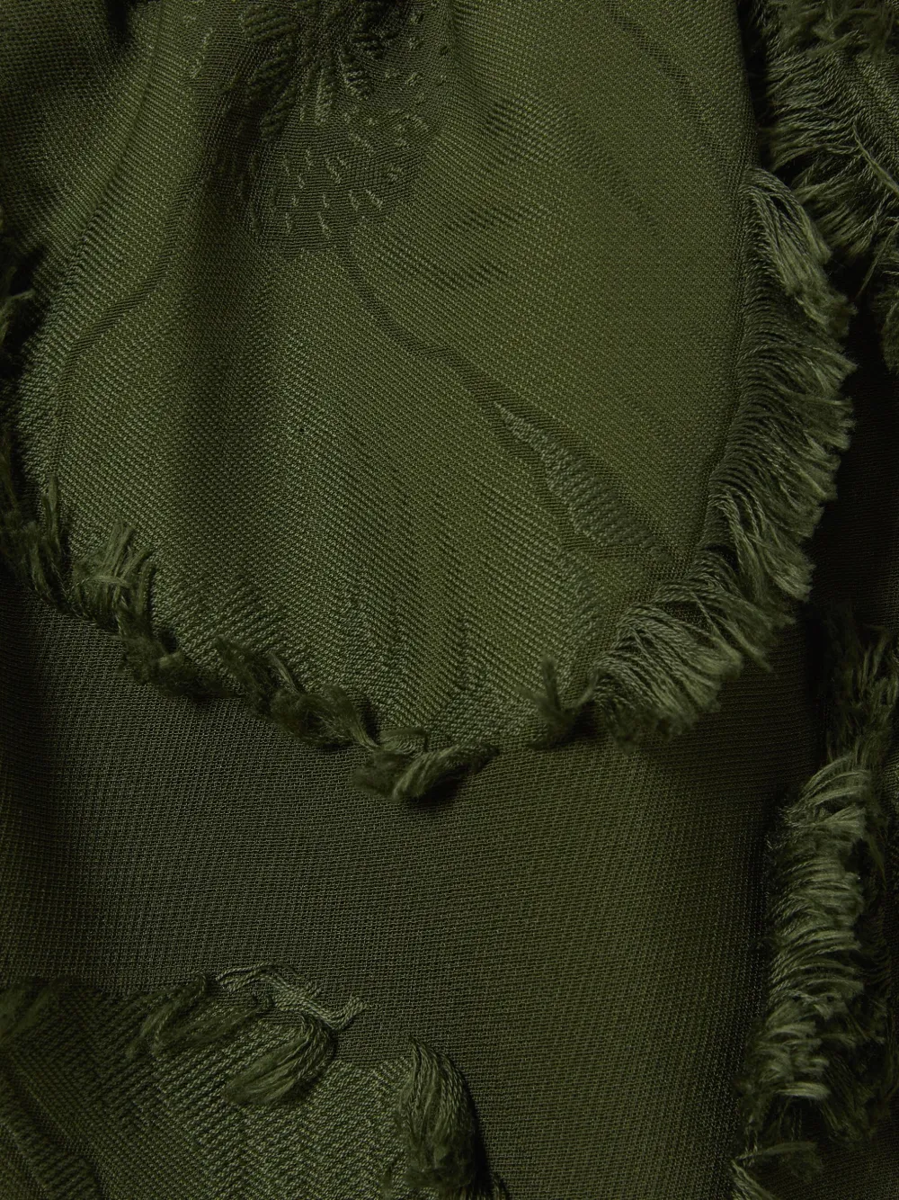 Gucci floral-jacquard frayed mini skirt Groen