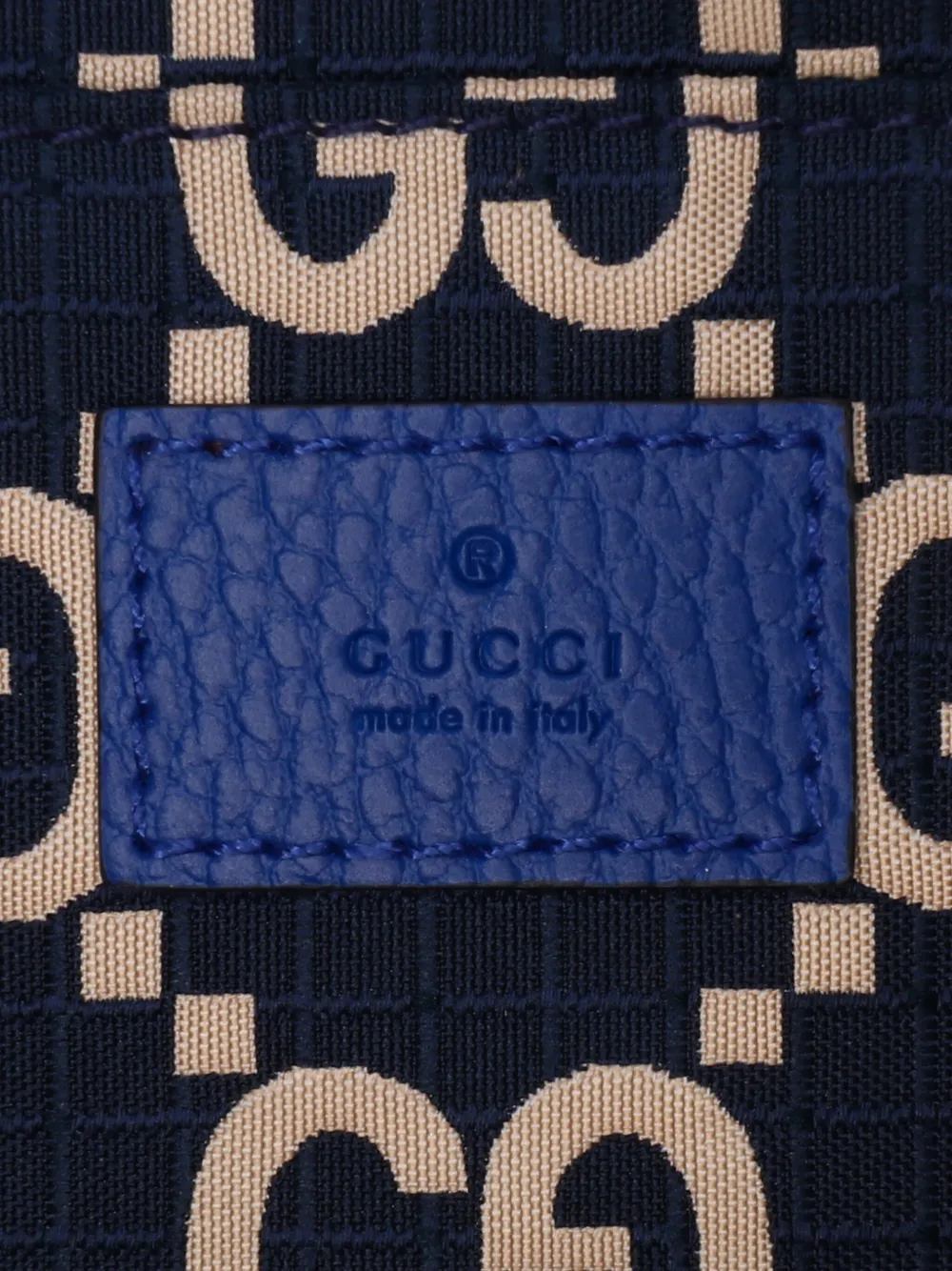 Pre-owned Gucci 2016-2025 Gg Canvas Ripstop Pouch In Blue