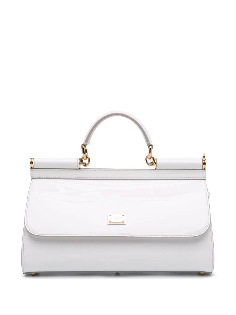 Dolce & Gabbana Pre-Owned 2021-2025 Polished Calfskin Elongated Sicily Handbag satchel | White | Image 1