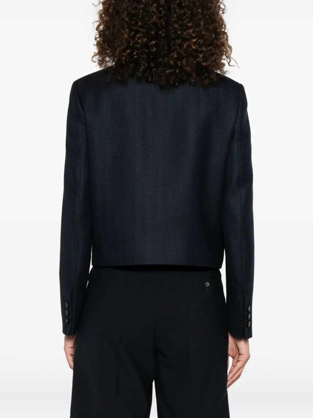 Blazé Milano Velvet-trimmed Pocket Jacket In Black