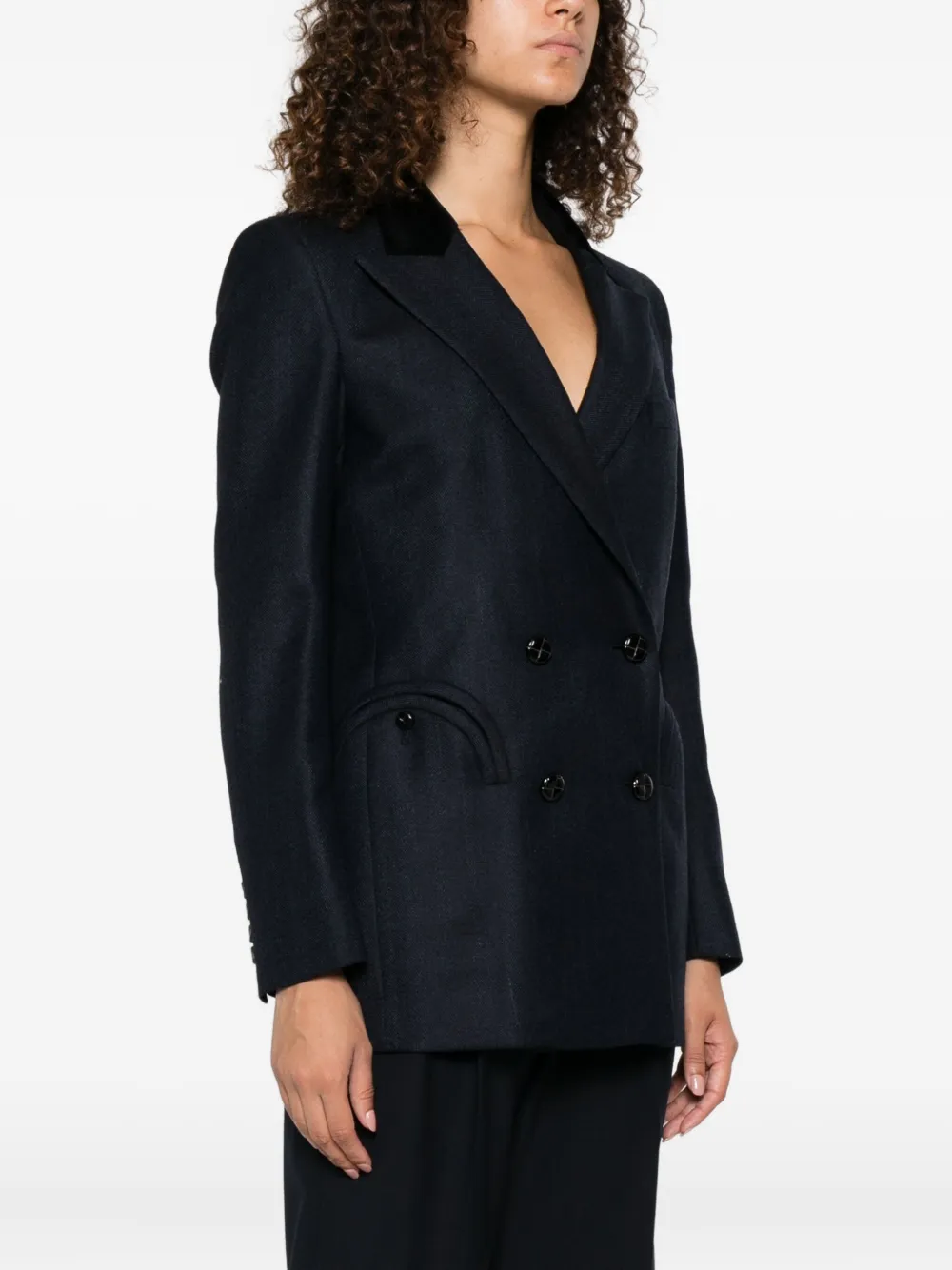 Blazé Milano Resolute Everyday Velvet-collared Double-breasted Blazer