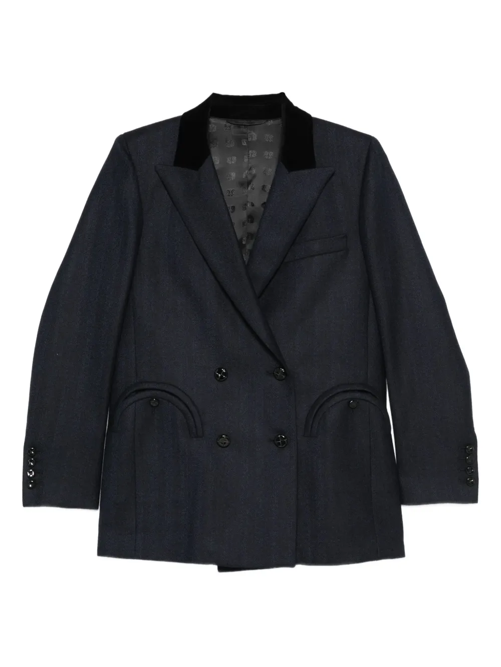 Blazé Milano Resolute Everyday Velvet-collared Double-breasted Blazer
