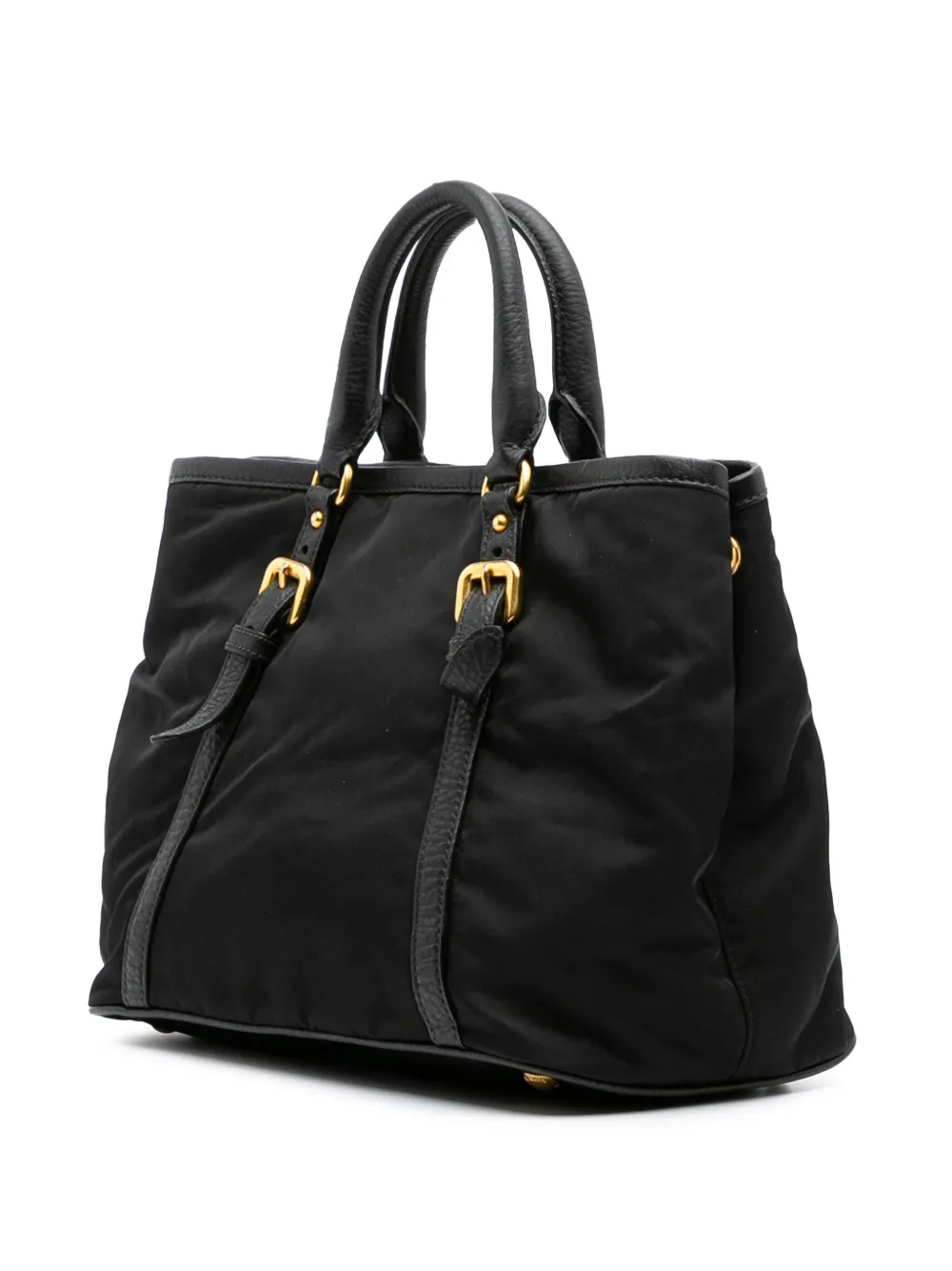 Pre-owned Prada 2000-2024 Vitello Trimmed Tessuto Satchel