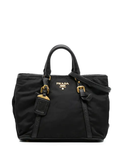 Prada Pre-Owned 2000-2024 Vitello Trimmed Tessuto satchel