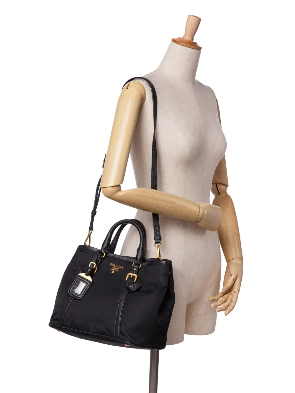 Prada Pre-Owned 2000-2024 Vitello Trimmed Tessuto satchel | Pre-Owned | Image 2