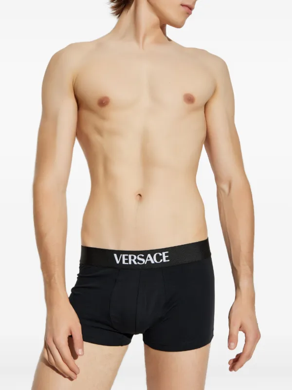 Versace ロゴ ボクサーパンツ | ブラック | FARFETCH JP