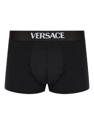 Versace グレカ ボーダー ボクサーパンツ | ブラック | FARFETCH JP