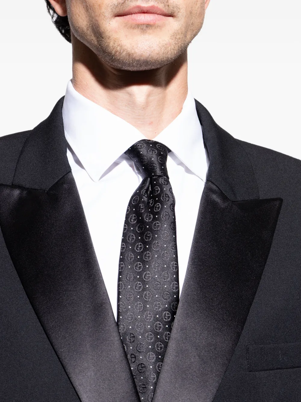 Giorgio Armani Zijden stropdas Zwart