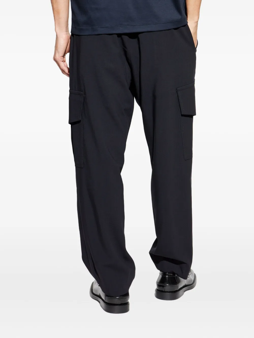 Giorgio Armani Geplooide cargo broek Zwart