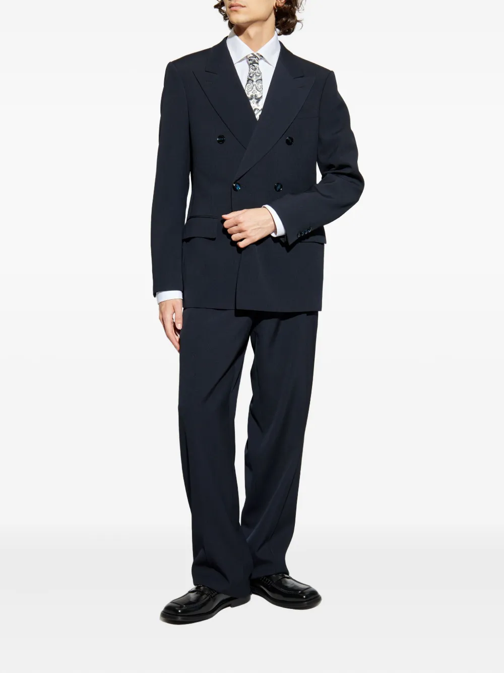 Giorgio Armani double-breasted suit Blauw