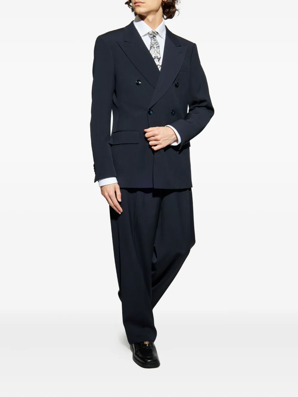 Giorgio Armani double-breasted suit Blauw