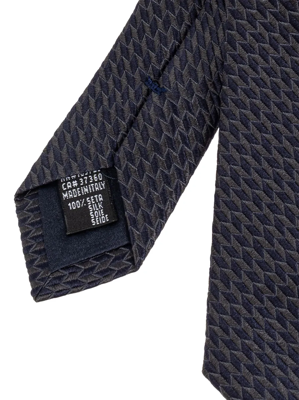 Giorgio Armani Zijden stropdas met geometrisch patroon Zwart