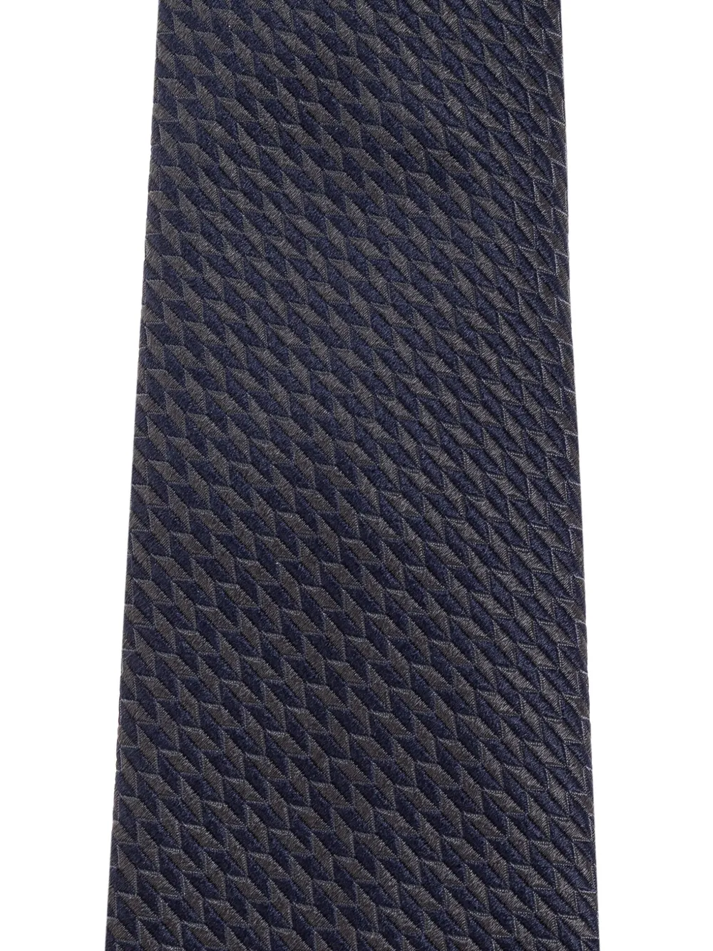 Giorgio Armani Zijden stropdas met geometrisch patroon Zwart