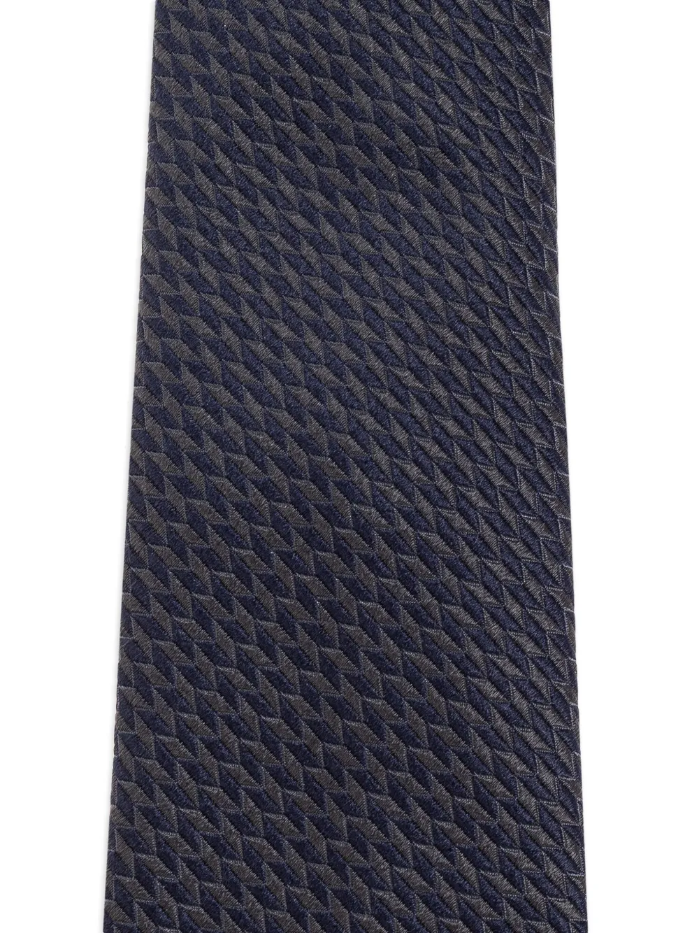 Giorgio Armani Zijden stropdas met geometrisch patroon - Zwart