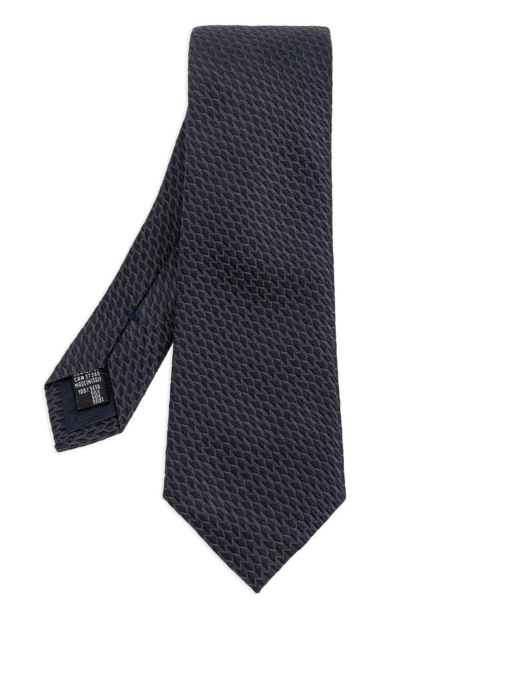 Giorgio Armani geometric-pattern silk tie Zwart