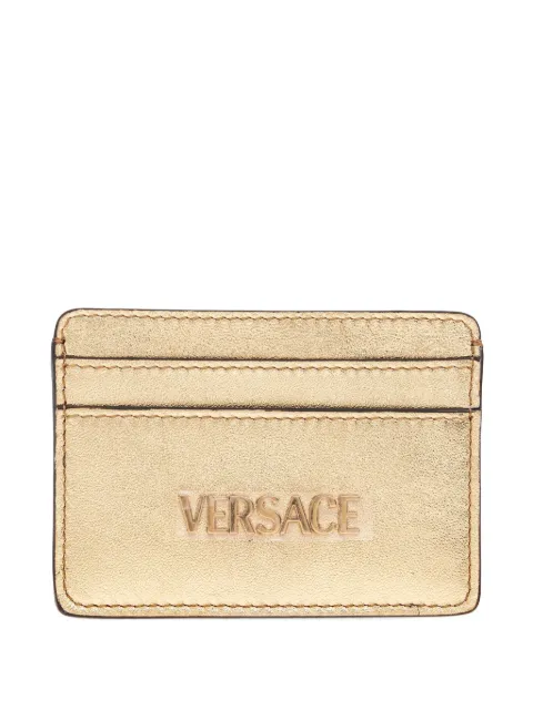Versace metallic logo-embossed cardholder