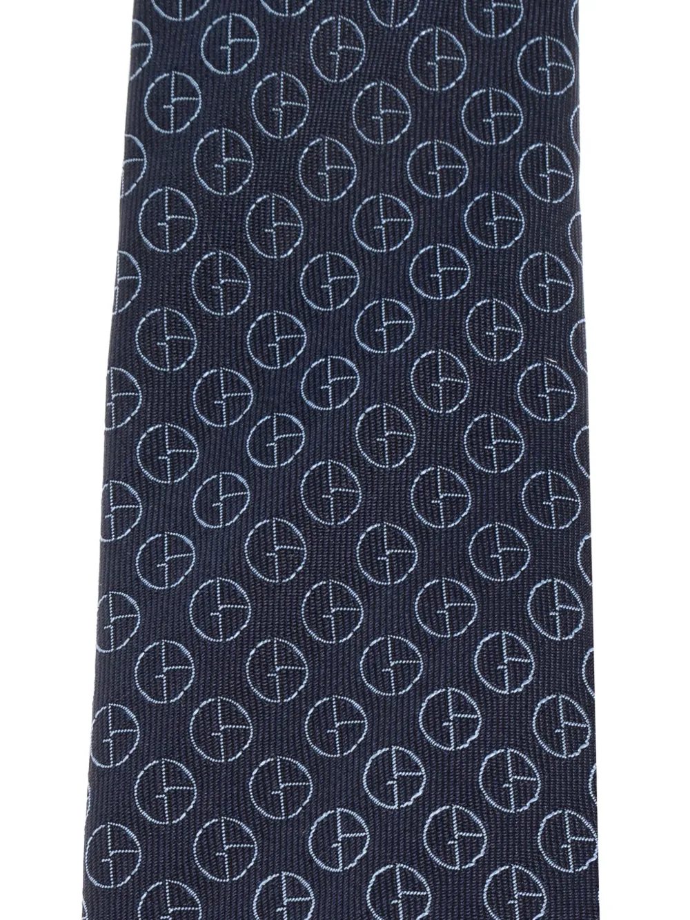 Giorgio Armani monogram-pattern silk tie Blauw