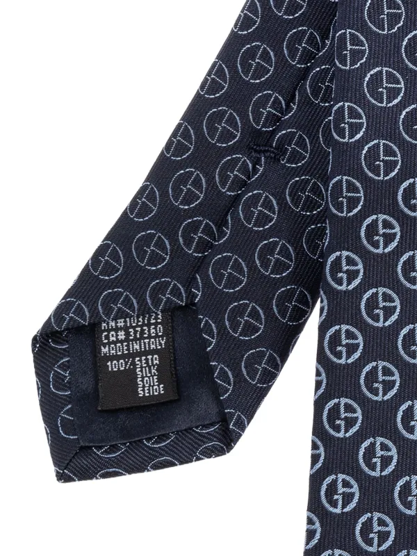 新品！Giorgio Armani ブルー系レジメンタルタイ 新品タグ付き】GIORGIO ARMANI レジメンタル イタリア製高級シルク