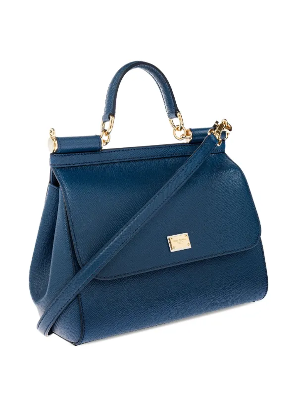 Dolce & Gabbana Medium Sicily Leather Tote Bag | Blue | FARFETCH