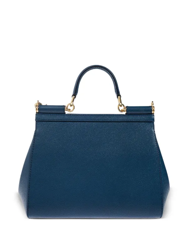 Dolce & Gabbana Medium Sicily Leather Tote Bag | Blue | FARFETCH