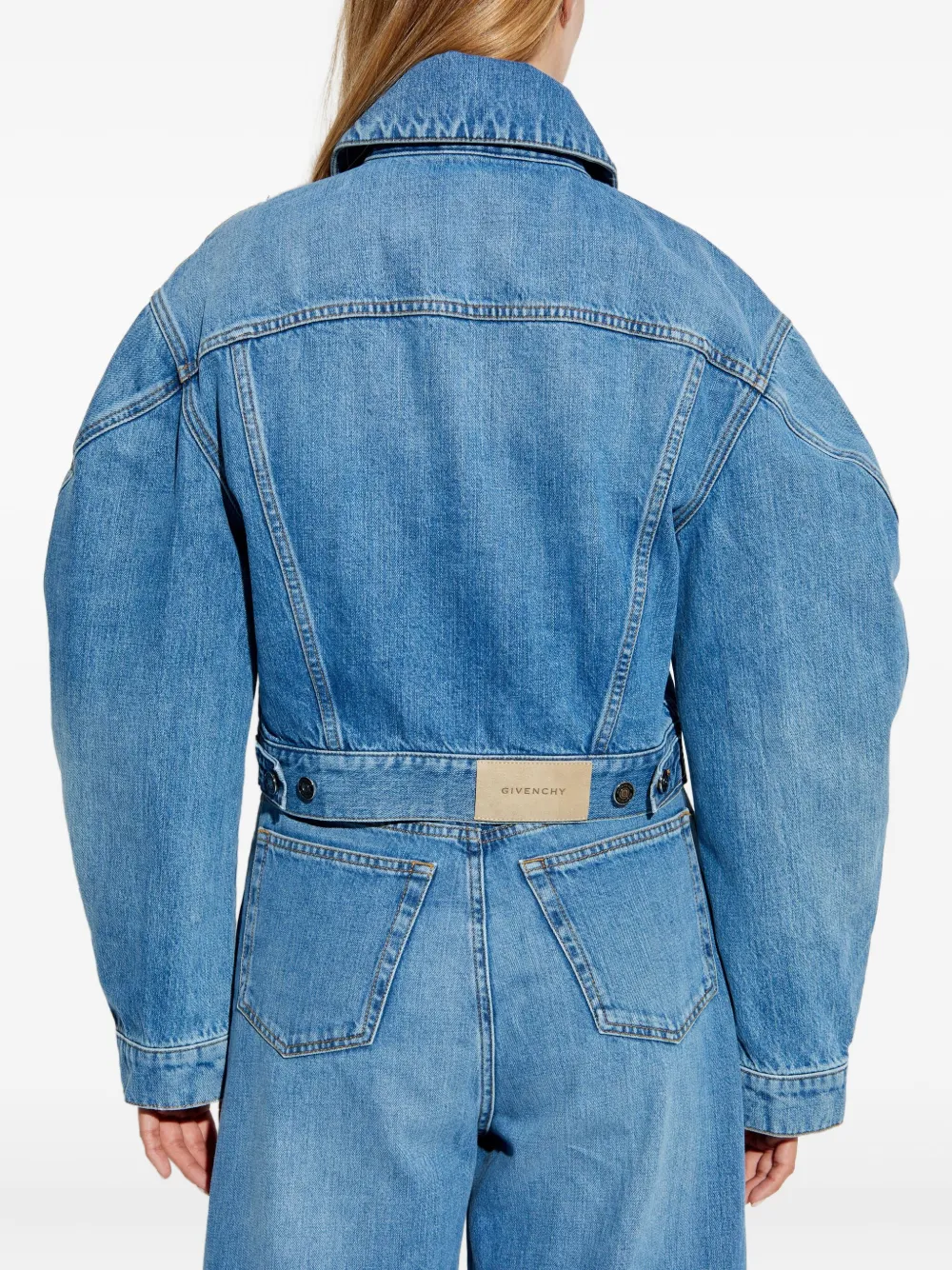 Givenchy puffed-sleeve denim jacket Blauw